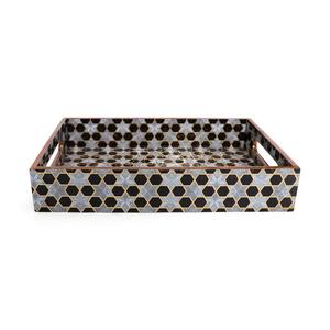 Enamel Tray with Vintage Print Catering Enamel Serving Tray Decorative Kitchen Enamel Tray Enamel Tray for Outdoor Use - Product Image 4