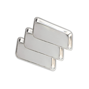 Paquete de 3 Bandejas Médicas Manuales de Acero Inoxidable, Rectangulares, para Laboratorio, Bandeja Pequeña para Instrumentos, Certificación CE, 1 Año de Garantía, QUIRÚRGICAS - Product Image 2