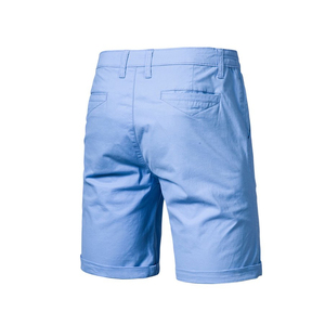 Men's Shorts Solid Color Bermuda Shorts Mid Waist Button Fly Casual Woven Shorts <b>Red</b> High Quality Fabric Comfortable Feel ODM - Product Image 4