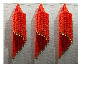 Decoración Central de Flores Artificiales de Caléndula, Jhumar, Toran Hecho a Mano en India, Decoración para Colgar en la Pared o en la Puerta, Decoración para Bodas, Centro de Mesa - Product Image 3