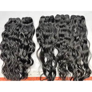 Indian raw hair Deep wave weft bundles Unprocessed Full Cuticle Aligned Hair Weave Natural Wavy and Straight Hair Closure 5x5