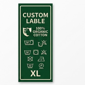Étiquettes tissées damassées autocollantes personnalisées avec logo imprimé pour vêtements en coton – Étiquettes de marque sur mesure - Product Image 3