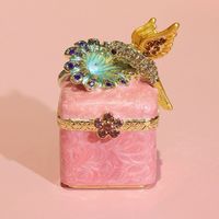 Blanc rose violet jaune bleu métal carré abeille oiseau magnétique boîte à bijoux décoration de la maison Arts