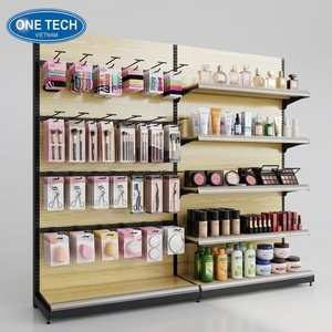 Vietnam Versatile Wooden <b>Display</b> Racks with Integrated Hooks Wood Clothes <b>Display</b> Rack Customization Fixed Back Solid <b>Shelf</b> - Product Image 5
