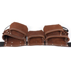 2026 Brown Leather <b>Tool</b> <b>Belt</b> With Multiple Pockets And Adjustable Strap For Workshop Equipment Storage - Product Image 4