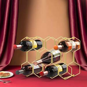 Stackable Metal Wine Rack Small Modern Wine Bottle Holder Multi Level Stackable Design for <b>Tabletop</b> Cabinet Countertop Cellar - Product Image 2