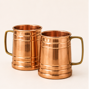 Pure Solid Copper Beer <b>Mug</b> Handmade Polished Copper <b>Mugs</b> with Brass Handle <b>Large</b> Capacity Metal Drinkware for Bar & Hotel Use - Product Image 3