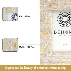 Cadre photo rectangulaire artisanal en bois et nacre pour table |   Meilleur cadeau pour la décoration de la maison, anniversaire - Product Image 5