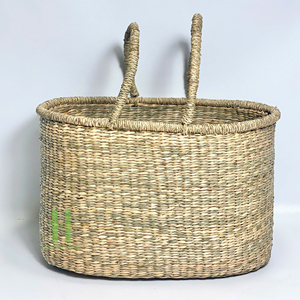 Seagrass Baby <b>Diaper</b> Organizer Basket Woven Nursery Storage <b>Caddy</b> <b>Diapers</b> Wipes Baby Essentials Storage Tote Bag with Handles - Product Image 5