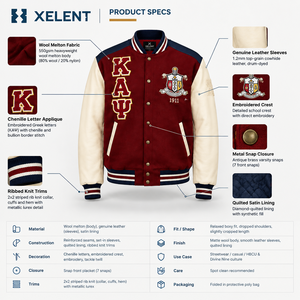 Custom Heavyweight Wool Melton Leather Sleeve Varsity Jacket <b>Mens</b> Heritage Streetwear Outerwear OEM Manufacturer - Product Image 5