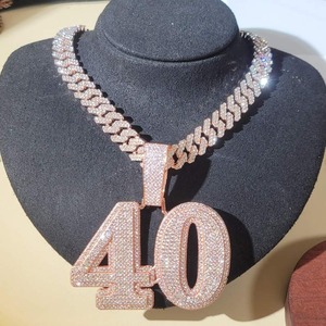 Collar Personalizado con Letra o Número Grande, Diamante Moissanite de Corte Brillante, Plata 925, Lujoso, Certificado, Unisex, OEM - Product Image 5
