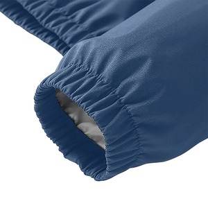 Ensemble coupe-vent à capuche col en V grande taille pour homme, blanc et gris, entièrement zippé, manches longues, imperméable, respirant, écologique, satiné, été - Product Image 3
