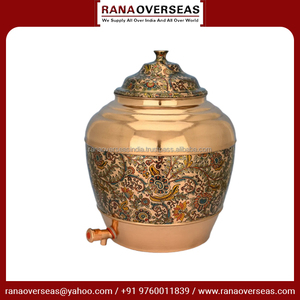 Style classique en gros fleur imprimé motif cuivre distributeur d'eau pot d'eau utilisation pour la maison et les bureaux - Product Image 4