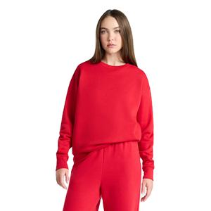 Sudadera Oversize de Alta Calidad para Mujer, Color Rojo, Diseño Moderno, Cuello Redondo, Color Sólido, de BD - Product Image 2