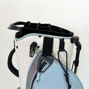 Wholesale Customized Lightweight Foldable PU Leather Golf Stand Bag Multi-Color <b>Splicing</b> & Embroidered Logo - Product Image 5