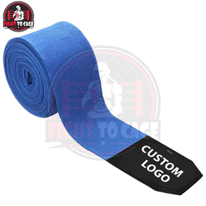 Bandes de boxe bleues sur mesure pour enfants, protège-poignets hautement élastiques pour l'entraînement junior, accessoires de boxe durables en coton pour l'entraînement - Product Image 2