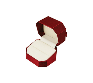 Caja de Joyería Rectangular con Anillo Individual, Superficie de Terciopelo Satinado y Estructura de Papel Impreso, 60x52x41mm, para el Día de San Valentín - Product Image 1