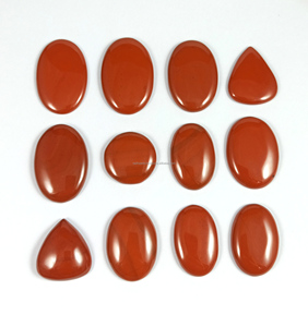 Piedras Preciosas Sueltas de Jaspe Rojo Natural de Alta Calidad, 3 Piezas, Cabujones Lisos en Forma Ovalada y de Pera, Venta al Por Mayor - Product Image 2