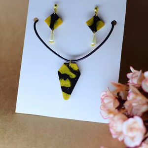Handmade resin crafted epoxy pendant neckwear and <b>earring</b> set trendy gift women accessories - Product Image 1
