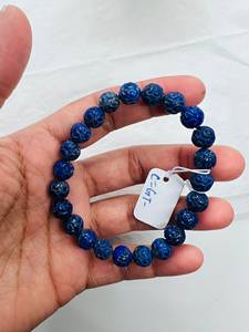 Natural <b>Lapis</b> <b>Lazuli</b> Carving Bracelet Blue Gemstone Round Beaded Bracelet Handmade Jewelry Wholesale Gift For Women - Product Image 1