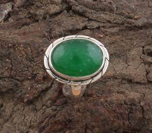 Anillo de Jade Verde Natural Clásico para Mujer, Plata de Ley 925, Chapado en Oro, para Bodas y Fiestas, Joyería con Logotipo Personalizado, Venta al Por Mayor - Product Image 3