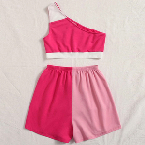 Ensemble de vêtements de sport pour femmes grandes tailles, personnalisable en gros, avec débardeur à séchage rapide, short de sport respirant effet push-up et logo frontal - Product Image 2