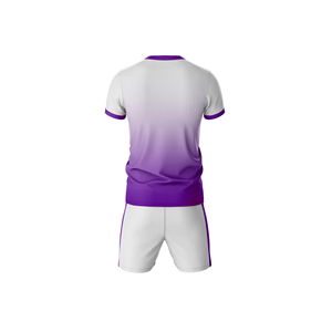 Ensemble de maillots de football pour hommes, blanc et vert dégradé, sublimé, 100% polyester, évacuation de l'humidité, col personnalisé, sans manches, élastique - Product Image 4