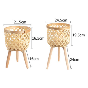 Maceta de Bambú con Soporte, Organizador de Plantas con Patas, Juego de 3 Macetas Altas de Bambú Vietnamita Ecológicas y Únicas - Product Image 6