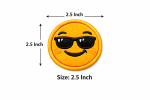 Custom Smiley Face Embroidered <b>Patch</b> with Sunglasses Iron <b>On</b> <b>Sew</b> <b>On</b> Badge for Garments Bags Caps Decoration - Product Image 5