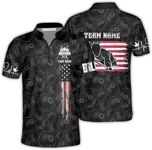 เสื้อยืดพิมพ์ลาย 3 มิติ นักบิลเลียดแบบกำหนดเองสำหรับผู้ชาย เสื้อทีมบิลเลียดตลกๆ สำหรับการแข่งขันสนุกเกอร์ โต๊ะพูล โปโล - Product Image 4