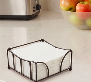 Porte-serviettes en métal avec revêtement noir au design élégant, idéal pour l'hôtellerie, la restauration et la décoration de mariage - Product Image 3