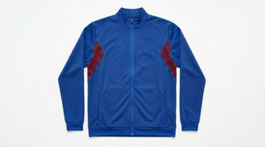 Veste zippée rouge pour homme à manches longues avec bordure contrastante, col montant, respirante, en polyester, coupe classique, toutes saisons - Product Image 4