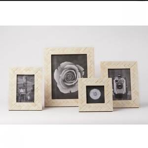 Eco Materials MDF Photo <b>Frame</b> With Natural Bone Stripes Inlay Design Custom Size Wall <b>Gallery</b> Hanging Wall Tabletop Photo <b>Frame</b> - Product Image 1