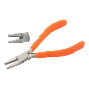 Pince à bec plat semi-lisse en acier inoxydable de 145 mm avec poignées ergonomiques en mousse à ressort pour la dénudation de fils, la pêche et la fabrication de bijoux - Product Image 1