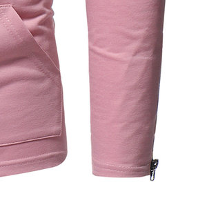 Wholesale Men's Winter Zipper Hoodie Custom 100% Cotton Double Layer Pure <b>Orange</b> White Windproof <b>Fleece</b> Lining Customized - Product Image 5