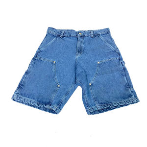 Shorts de travail en jean ample pour homme, style carpentier, tendance streetwear d'été - Product Image 1
