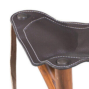 Tabouret de camping pliable en cuir personnalisé de haute qualité 2026, chaise de chasse portable à trépied en bois, siège de voyage extérieur écologique - Product Image 6