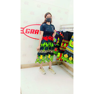 Custom Low Moq Floral Micronesia 100% Cotton Mini <b>Skirts</b> Hawaiian Wears A-line Midi <b>Skirt</b> With High-Waist - Product Image 5