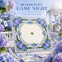 Tapis de Mahjong Américain à Motif Floral Hortensia, Design Original 2026, Carré de 33 Pouces, Néoprène Antidérapant de 2 mm, Décoration de Table, Housse de Table de Jeu