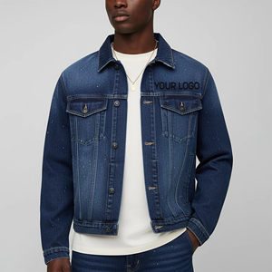 Veste en jean personnalisée pour homme, décontractée, 100 % coton, col rabattu, boutonnée, délavée, imperméable, respirante, idéale pour le travail et les activités de plein air - Product Image 5