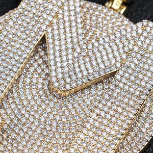 Collier avec pendentif personnalisé lettre M, argent 925, style streetwear, serti de pierres - Product Image 2