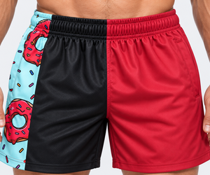 FITLIV Pantalones Cortos Deportivos Personalizados para Hombre, con Bloques de Color, Logotipo Frontal Impreso, de Poliéster, Secado Rápido, Cintura Elástica, para Verano - Product Image 4