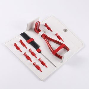 Kit d'outils pour extensions de cheveux TEEJAY H35 RED, pinces en acier inoxydable, peigne de sectionnement, clips pour l'installation et le retrait - Product Image 4