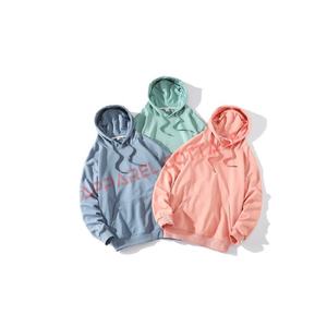 Venta al por mayor de moda Unisex francés Terry liso teñido de gran tamaño pulóveres sudaderas en blanco para hombre Sudadera con capucha Casual sudaderas de punto - Product Image 1