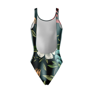 Traje de Baño de Una Pieza Ecológico para Mujer, Spandex/Poliéster, Cuello Redondo, Diseño sin Costuras, Secado Rápido, Impresión por Transferencia de Calor, Talla Grande - Product Image 3