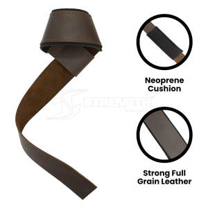Sangles de musculation en cuir véritable, support professionnel pour l'entraînement de force et la remise en forme - Product Image 2