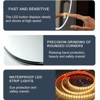 Miroir de salle de bain LED intelligent YOUJAI, vente en gros d'usine, tactile, anti-buée, mural, indice de protection IP44, garantie de 2 ans