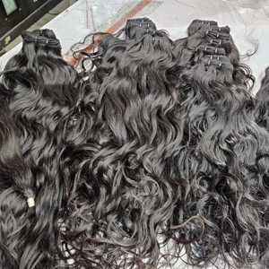 Venta al por mayor Indian Temple Hair Raw Virgin Extensiones de cabello de doble dibujado - Product Image 2