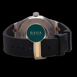 Reloj de Cuarzo Moissanite de Lujo RAHA, Caja de 40 mm, Cristal de Zafiro Analógico, Correa de Acero Inoxidable, Cierre de Pulsera con Números Romanos, Unisex - Product Image 2