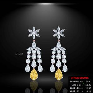 96ct EF VVS-VS Lab-Grown Brilliant Diamond 14KT White Gold IGI Certified <b>Necklace</b> Earring Set Elegant Fine Jewelry <b>Statement</b> - Product Image 4